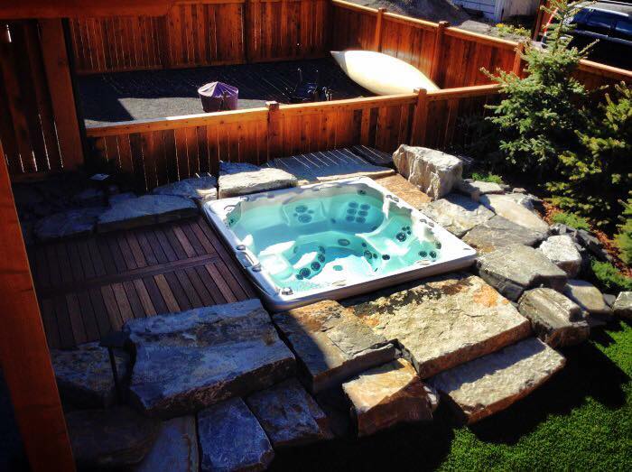 Custom hot tub installation